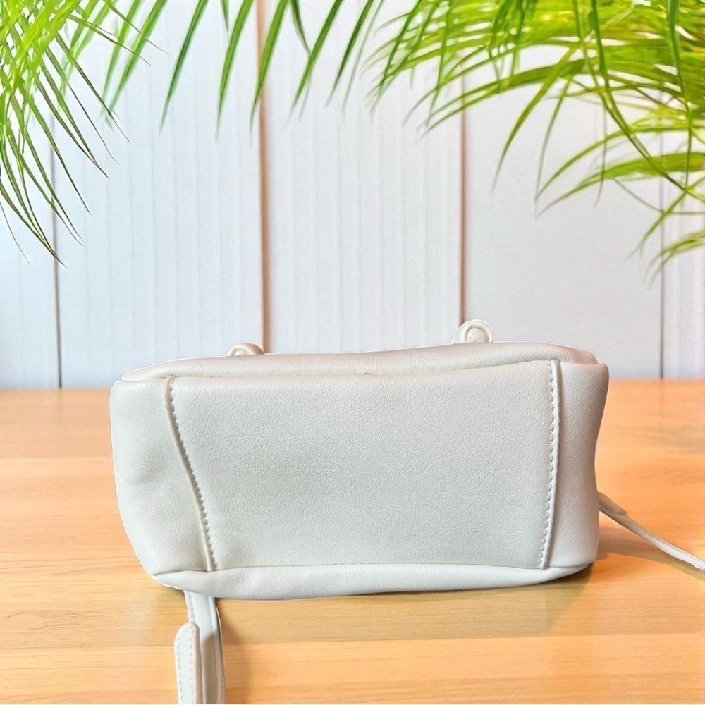 Anthropologie White Mini Top Handle Crossbody Bag – Gold Hardware - Picture 15 of 16